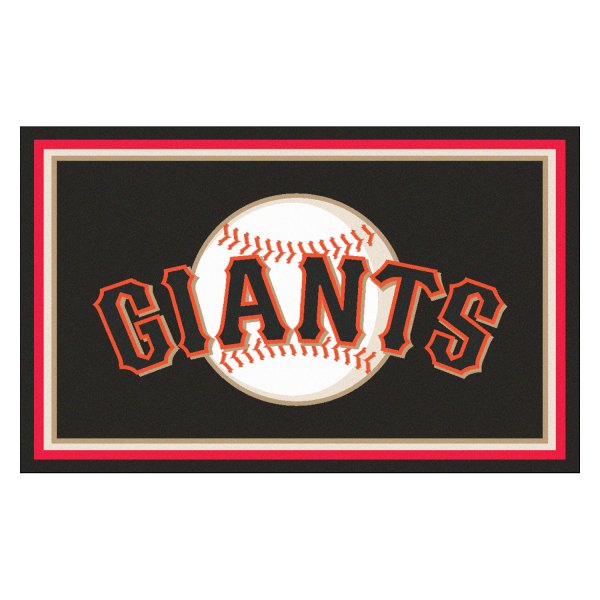 FanMats® - San Francisco Giants 48" x 72" Nylon Face Ultra Plush Floor Rug with "Baseball with Giants Wordmark" Logo