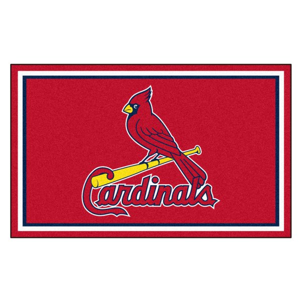 FanMats® - St. Louis Cardinals 48" x 72" Nylon Face Ultra Plush Floor Rug with "Cardinal with Bat & Cardinals Wordmark" Logo