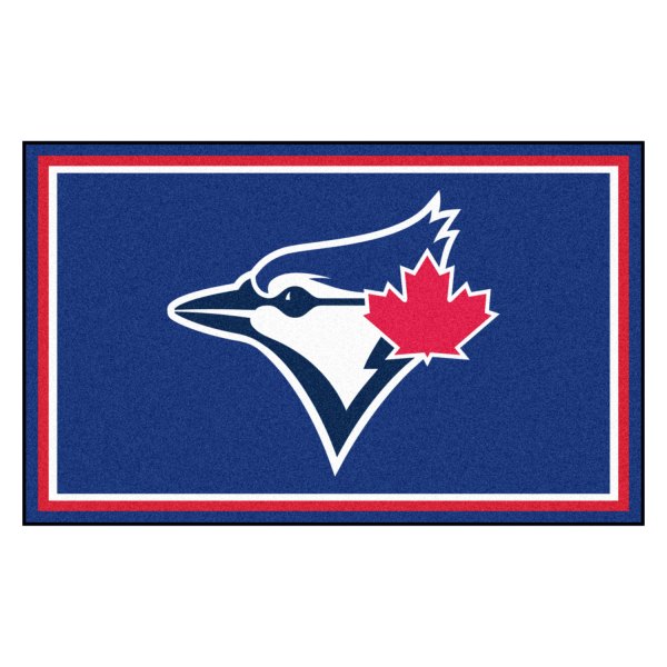 FanMats® - Toronto Blue Jays 48" x 72" Nylon Face Ultra Plush Floor Rug with "Circular Toronto Blue Jays & Blue Jay" Logo