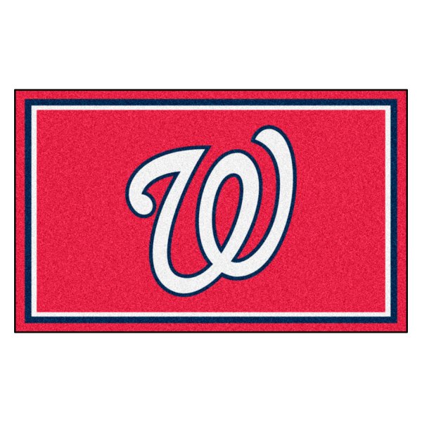 FanMats® - Washington Nationals 48" x 72" Nylon Face Ultra Plush Floor Rug with "Circular Washington Nationals with W" Logo