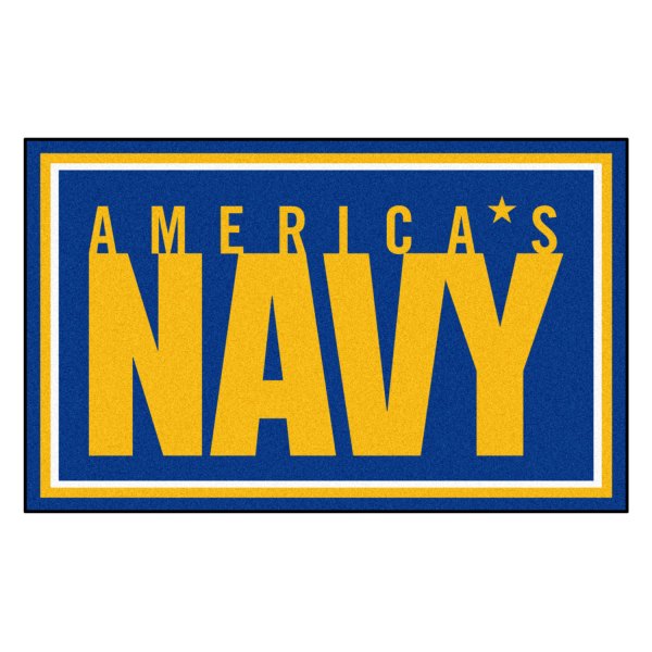 FanMats® - U.S. Navy 48" x 72" Nylon Face Ultra Plush Floor Rug with "Americas Navy" Official Logo