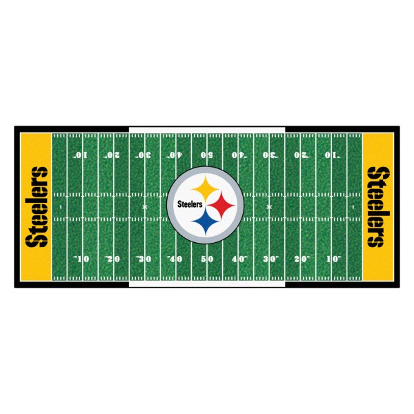 FanMats® - Pittsburgh Steelers 30" x 72" Nylon Face Football Field Runner Mat with "Steelers" Logo