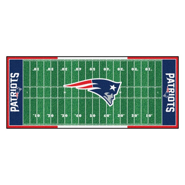 FanMats® - New England Patriots 30" x 72" Nylon Face Football Field Runner Mat with "Patriot" Logo