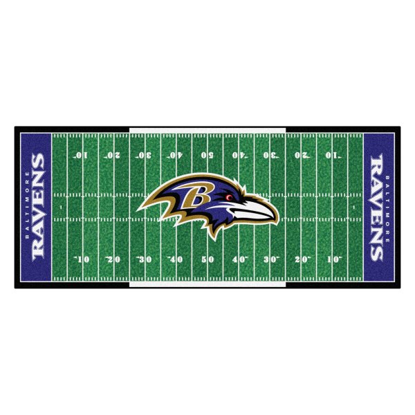FanMats® - Baltimore Ravens 30" x 72" Nylon Face Football Field Runner Mat with "Raven" Logo