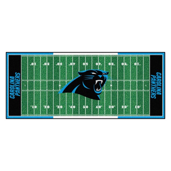 FanMats® - Carolina Panthers 30" x 72" Nylon Face Football Field Runner Mat with "Panther" Logo