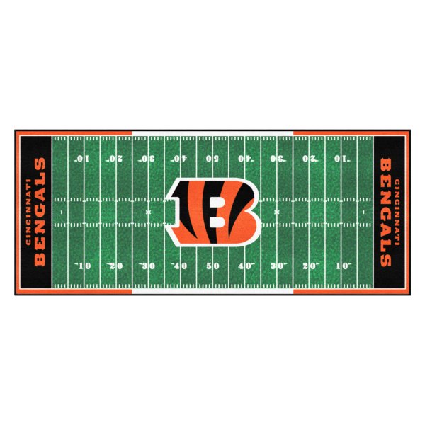 FanMats® - Cincinnati Bengals 30" x 72" Nylon Face Football Field Runner Mat with "Striped B" Logo