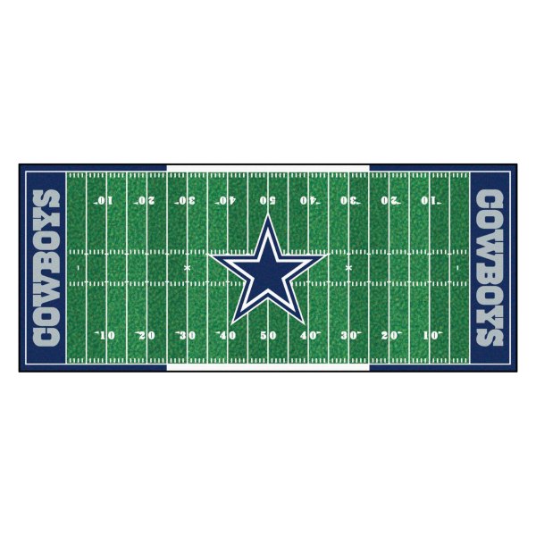 FanMats® - Dallas Cowboys 30" x 72" Nylon Face Football Field Runner Mat with "Star" Logo