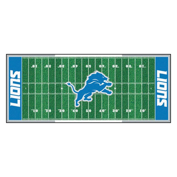 FanMats® - Detroit Lions 30" x 72" Nylon Face Football Field Runner Mat with "Lion" Logo