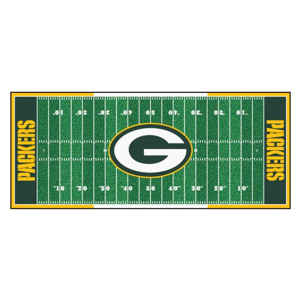 FanMats® - Green Bay Packers 30" x 72" Nylon Face Football Field Runner Mat with "Oval G" Logo
