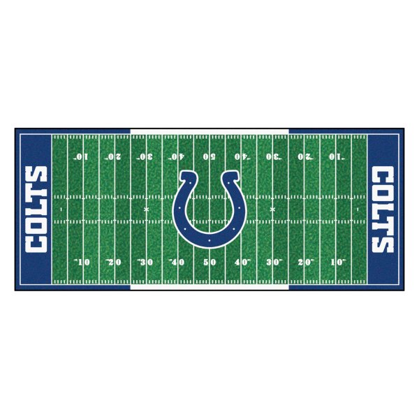 FanMats® - Indianapolis Colts 30" x 72" Nylon Face Football Field Runner Mat with "Horseshoe" Logo
