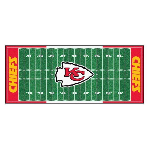FanMats® - Kansas City Chiefs 30" x 72" Nylon Face Football Field Runner Mat with "KC Arrow" Logo
