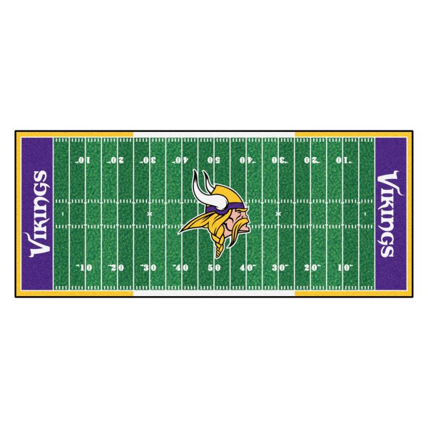 FanMats® - Minnesota Vikings 30" x 72" Nylon Face Football Field Runner Mat with "Viking" Logo