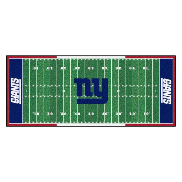 FanMats® - New York Giants 30" x 72" Nylon Face Football Field Runner Mat with "NY" Logo