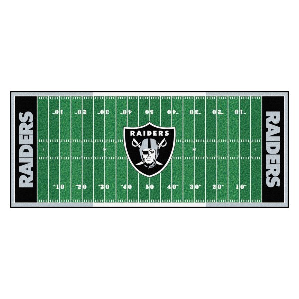 FanMats® - Las Vegas Raiders 30" x 72" Nylon Face Football Field Runner Mat with "Raider" Logo