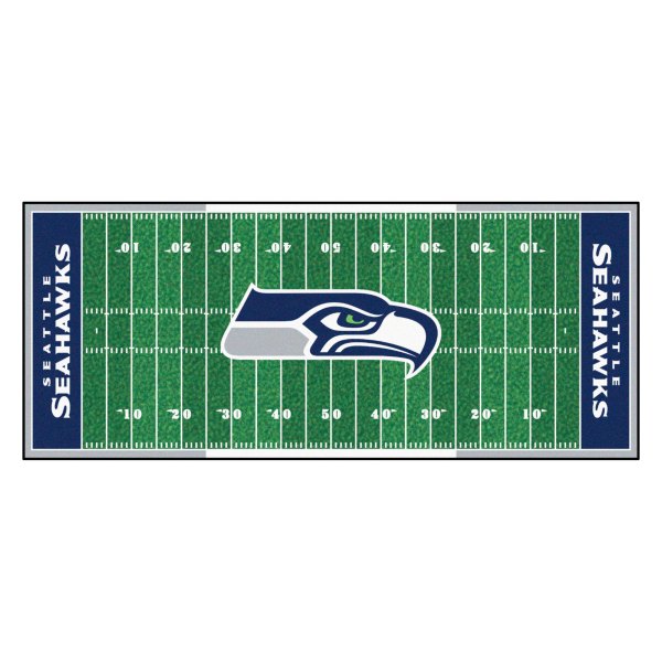 FanMats® - Seattle Seahawks 30" x 72" Nylon Face Football Field Runner Mat with "Seahawk" Logo