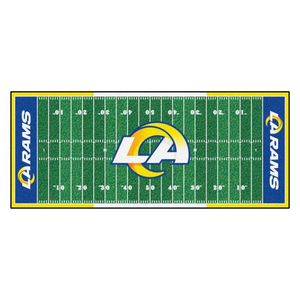 FanMats® - Los Angeles Rams 30" x 72" Nylon Face Football Field Runner Mat with "Ram" Logo