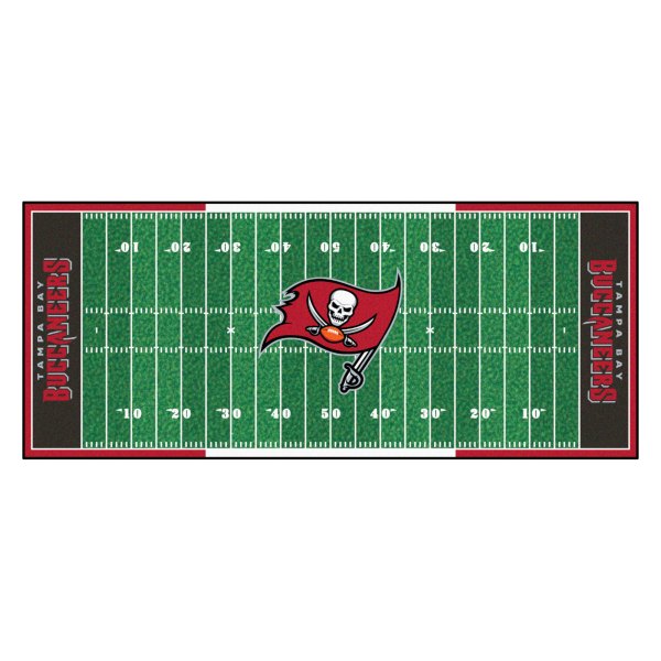 FanMats® - Tampa Bay Buccaneers 30" x 72" Nylon Face Football Field Runner Mat with "Pirate Flag" Logo
