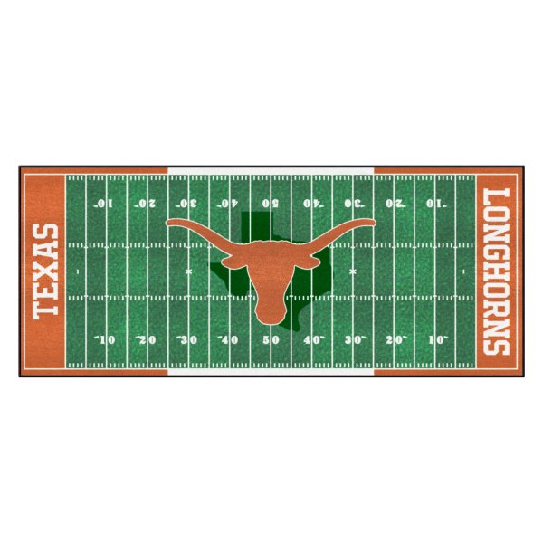 FanMats® - University of Texas 30" x 72" Nylon Face Football Field Runner Mat with "Longhorn" Logo