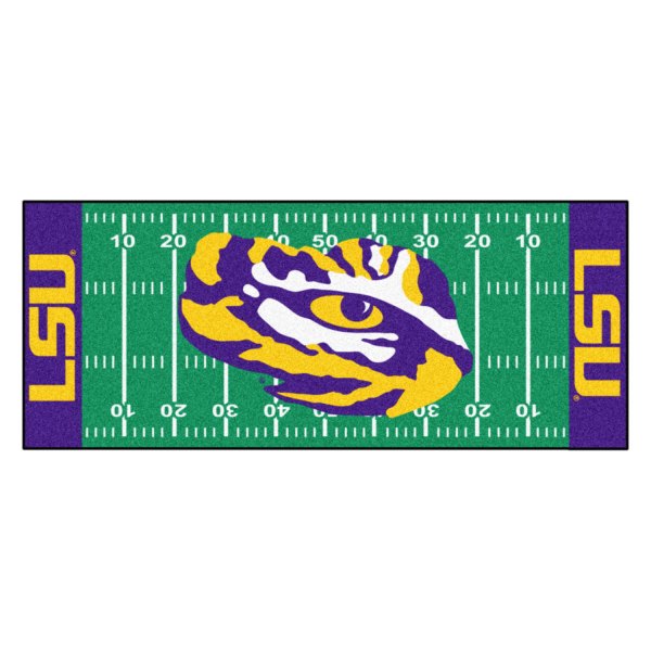FanMats® - Louisiana State University 30" x 72" Nylon Face Football Field Runner Mat with "Tiger Eye" Logo