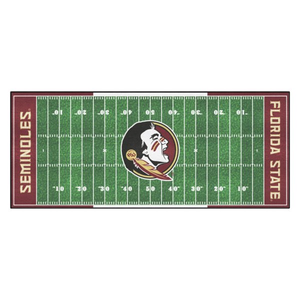 FanMats® - Florida State University 30" x 72" Nylon Face Football Field Runner Mat with "Seminole" Logo
