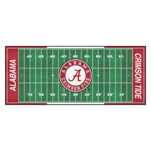 FanMats® - University of Alabama 30" x 72" Nylon Face Football Field Runner Mat with "Script A" Logo