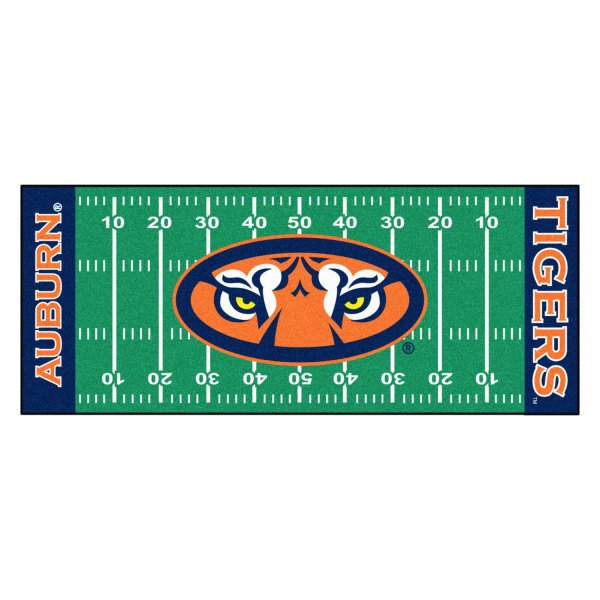 FanMats® - Auburn University 30" x 72" Nylon Face Football Field Runner Mat with "Tiger Eyes" Logo