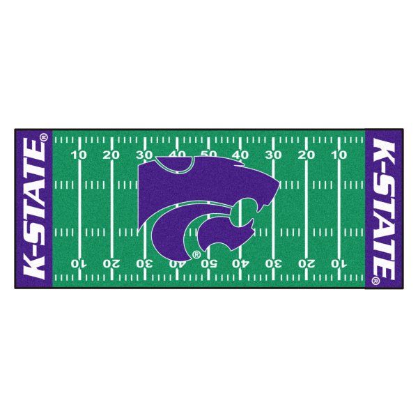 FanMats® - Kansas State University 30" x 72" Nylon Face Football Field Runner Mat with "Wildcat" Logo