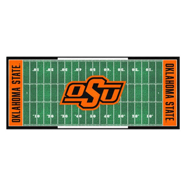 FanMats® - Oklahoma State University 30" x 72" Nylon Face Football Field Runner Mat with "OSU" Logo
