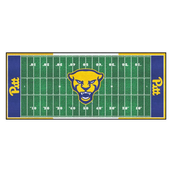 FanMats® - University of Pittsburgh 30" x 72" Nylon Face Football Field Runner Mat with "Script Pitt" Logo