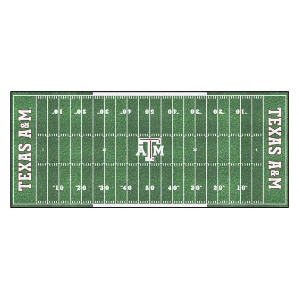 FanMats® - Texas A&M University 30" x 72" Nylon Face Football Field Runner Mat with "ATM" Logo