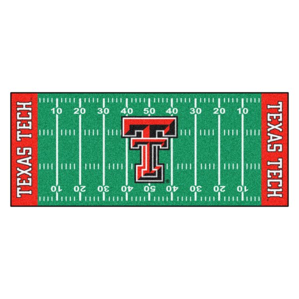 FanMats® - Texas Tech University 30" x 72" Nylon Face Football Field Runner Mat with "TT" Logo