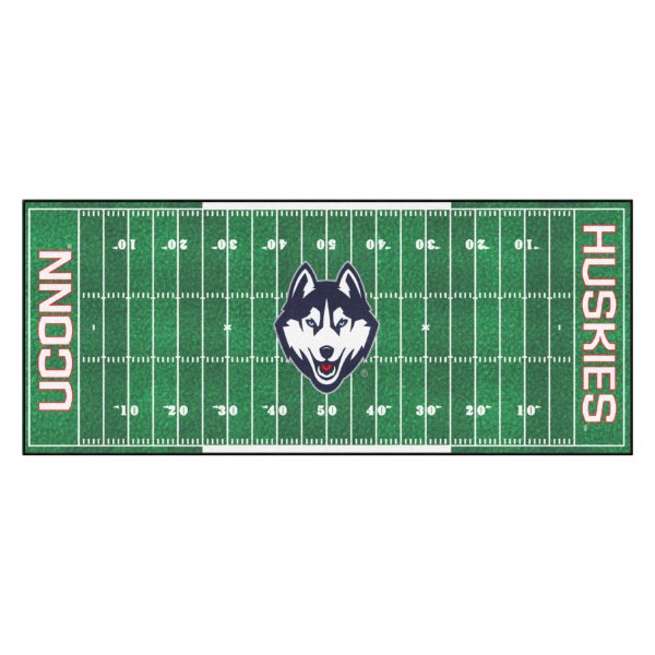 FanMats® - University of Connecticut 30" x 72" Nylon Face Football Field Runner Mat with "Husky" Logo