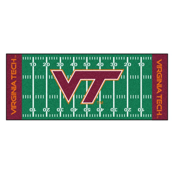 FanMats® - Virginia Tech 30" x 72" Nylon Face Football Field Runner Mat with "VT" Logo