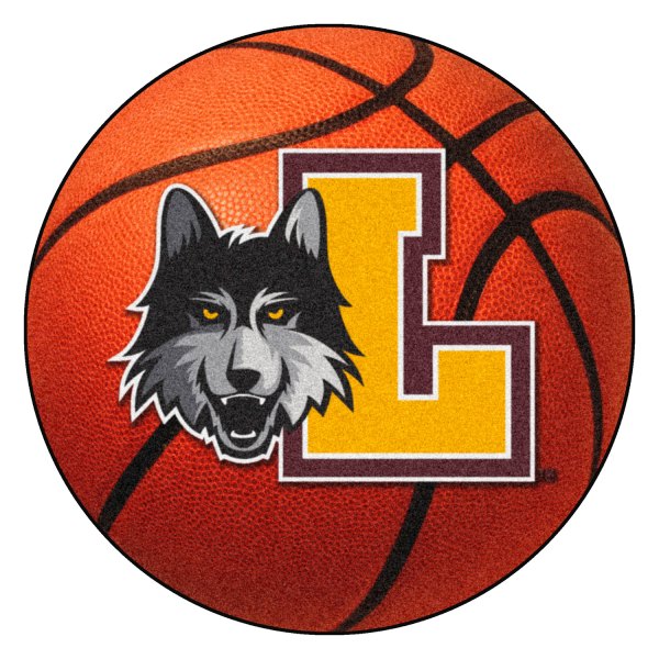 FanMats® - Loyola University Chicago 27" Dia Nylon Face Basketball Ball Floor Mat with "Wolf Head & L" Logo