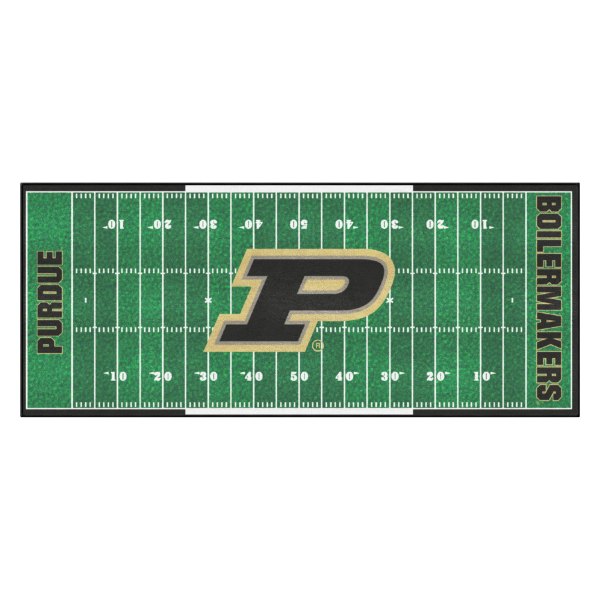 FanMats® - Purdue University 30" x 72" Nylon Face Football Field Runner Mat with "Train" Logo