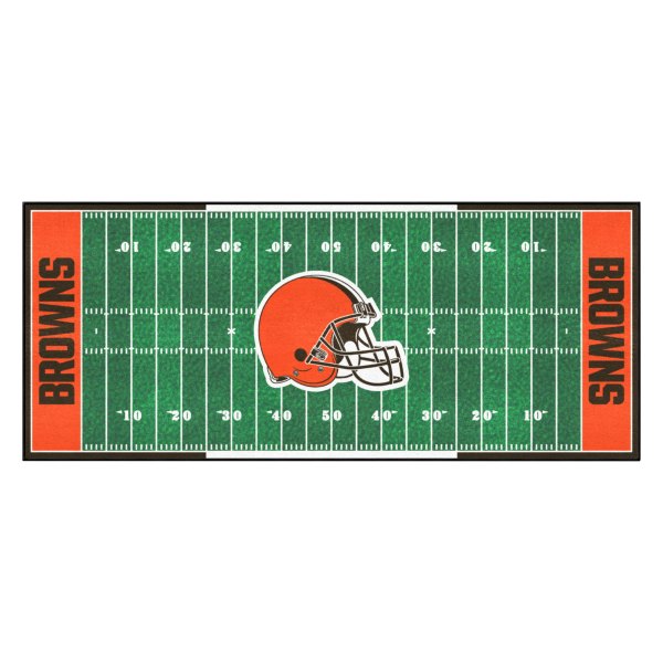 FanMats® - Cleveland Browns 30" x 72" Nylon Face Football Field Runner Mat with "Browns Helmet" Logo