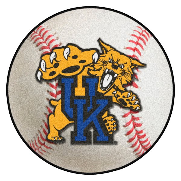 FanMats® - University of Kentucky 27" Dia Nylon Face Baseball Ball Floor Mat with "UK & Wildcat" Logo