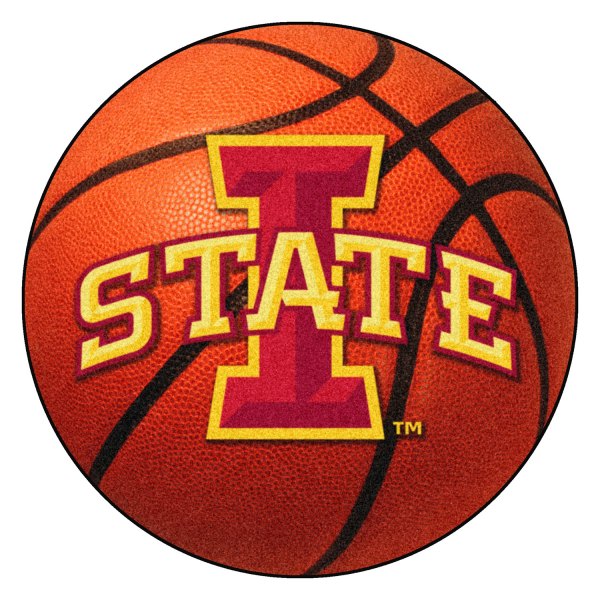 FanMats® - Iowa State University 27" Dia Nylon Face Basketball Ball Floor Mat with "I State" Logo