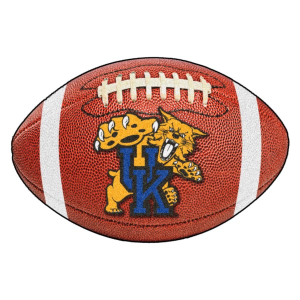 FanMats® - University of Kentucky 20.5" x 32.5" Nylon Face Football Ball Floor Mat with "UK & Wildcat" Logo
