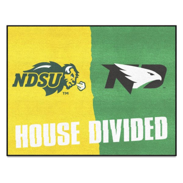 FanMats® - North Dakota State University/University of North Dakota 33.75" x 42.5" Nylon Face House Divided Floor Mat