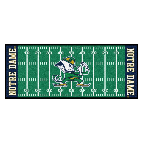 FanMats® - Notre Dame 30" x 72" Nylon Face Football Field Runner Mat with "Fighting Irish" Logo