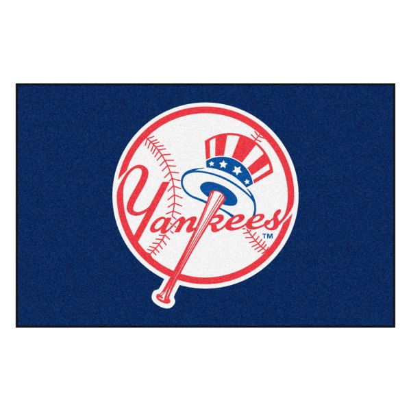 FanMats® - New York Yankees 19" x 30" Nylon Face Starter Mat with "Circular Baseball with Script Yankees & Hat" Logo