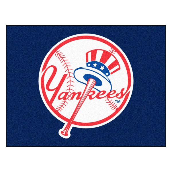 FanMats® - New York Yankees 33.75" x 42.5" Nylon Face All-Star Floor Mat with "Circular Baseball with Script Yankees & Hat" Logo