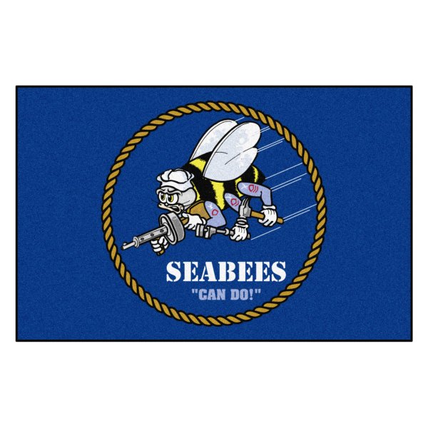 FanMats® - U.S. Navy 19" x 30" Nylon Face Starter Mat with "Seabees" Logo