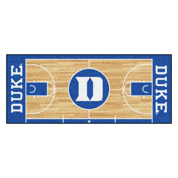 FanMats® - Duke University 30" x 72" Nylon Face Basketball Court Runner Mat with "D & Devil" Logo & Wordmark
