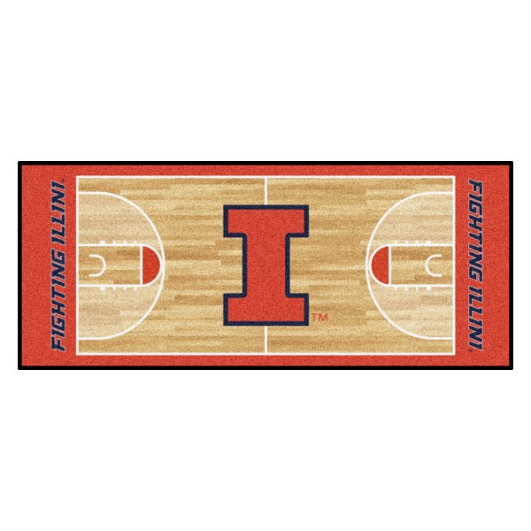 FanMats® - University of Illinois 30" x 72" Nylon Face Basketball Court Runner Mat with "I" Logo