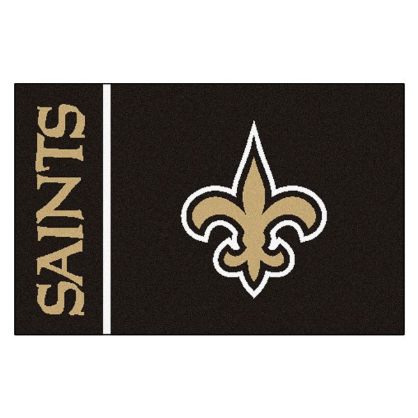 FanMats® - New Orleans Saints 19" x 30" Nylon Face Uniform Starter Mat with "Fluer-De-Lis" Logo & Wordmark