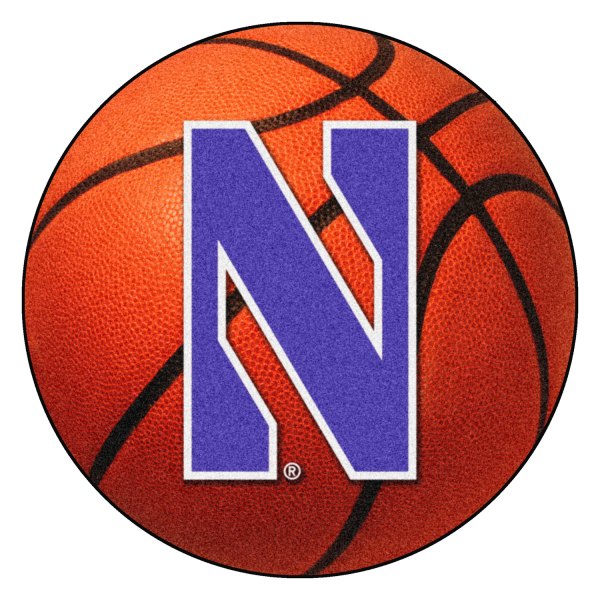 FanMats® - Northwestern University 27" Dia Nylon Face Basketball Ball Floor Mat with "N" Logo