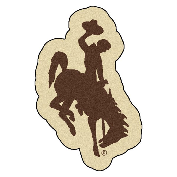 FanMats® - University of Wyoming 36" x 48" Mascot Floor Mat with "Bucking Cowboy" Logo