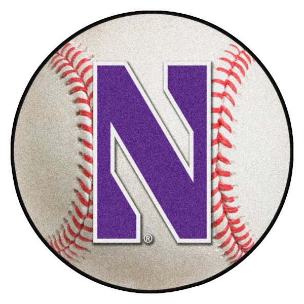 FanMats® - Northwestern University 27" Dia Nylon Face Baseball Ball Floor Mat with "N" Logo
